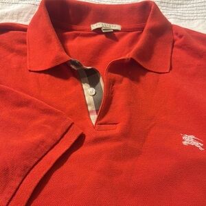 Burberry Red Polo Shirt with Classic Collar